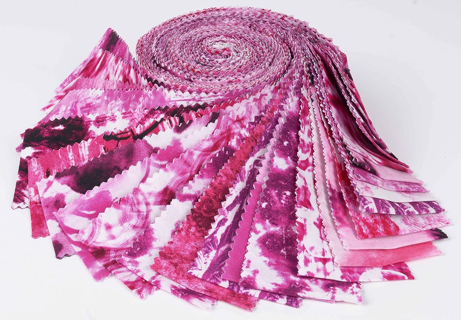 Soimoi Jelly Roll Fabric Strips for Quilting, Precut Fabric for DIY, 40 Strip Assorted Bundle, Purple Jelly Roll for Scrapbooking, Perfect Quilting Fabric for Sewing, Craft, Home Decor- Tie Dye Print