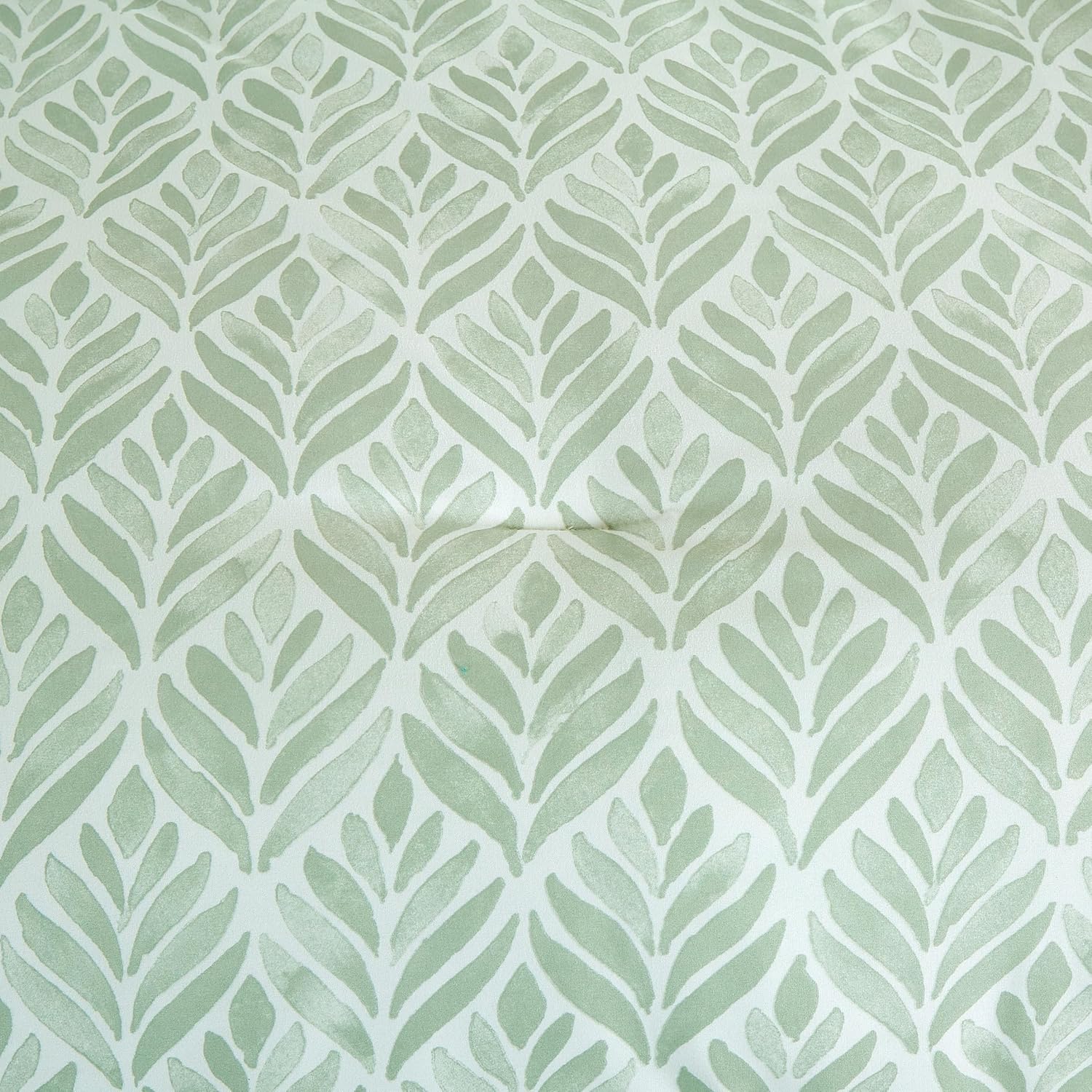 Chezmoi Collection Medina 2-Piece Tranquil Leaf Comforter Set Twin - Soft Green White Leaves Printed Microfiber Lightweight Bedding Set for All Season