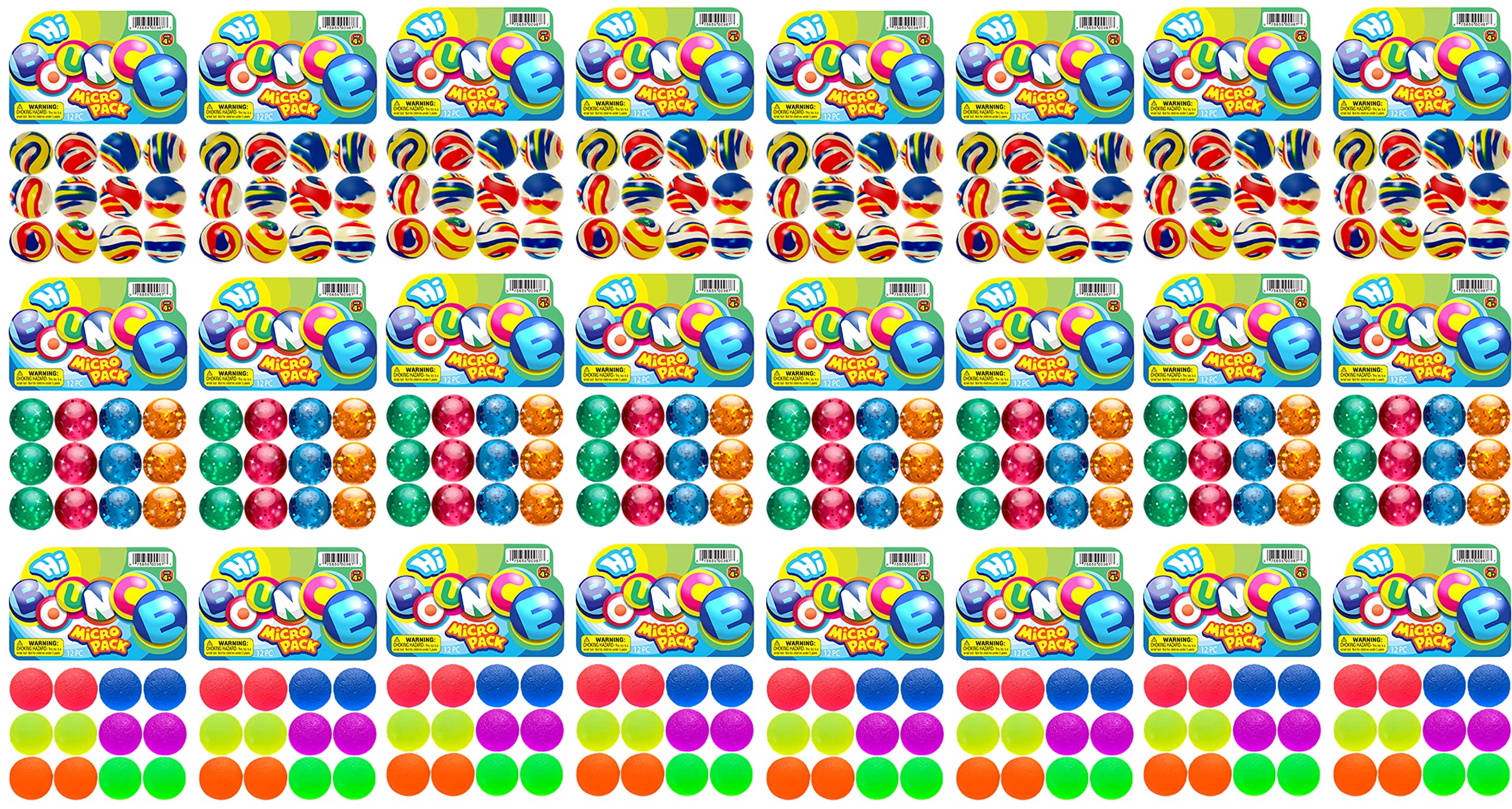 2CHILL High Bounce Balls (24 Variety Pack, 288) Small Bouncy Balls for Kids. Kids Party Favors Bulk. Treasure Box Items for Classroom & Non Candy Pinata Fillers. 967-24s