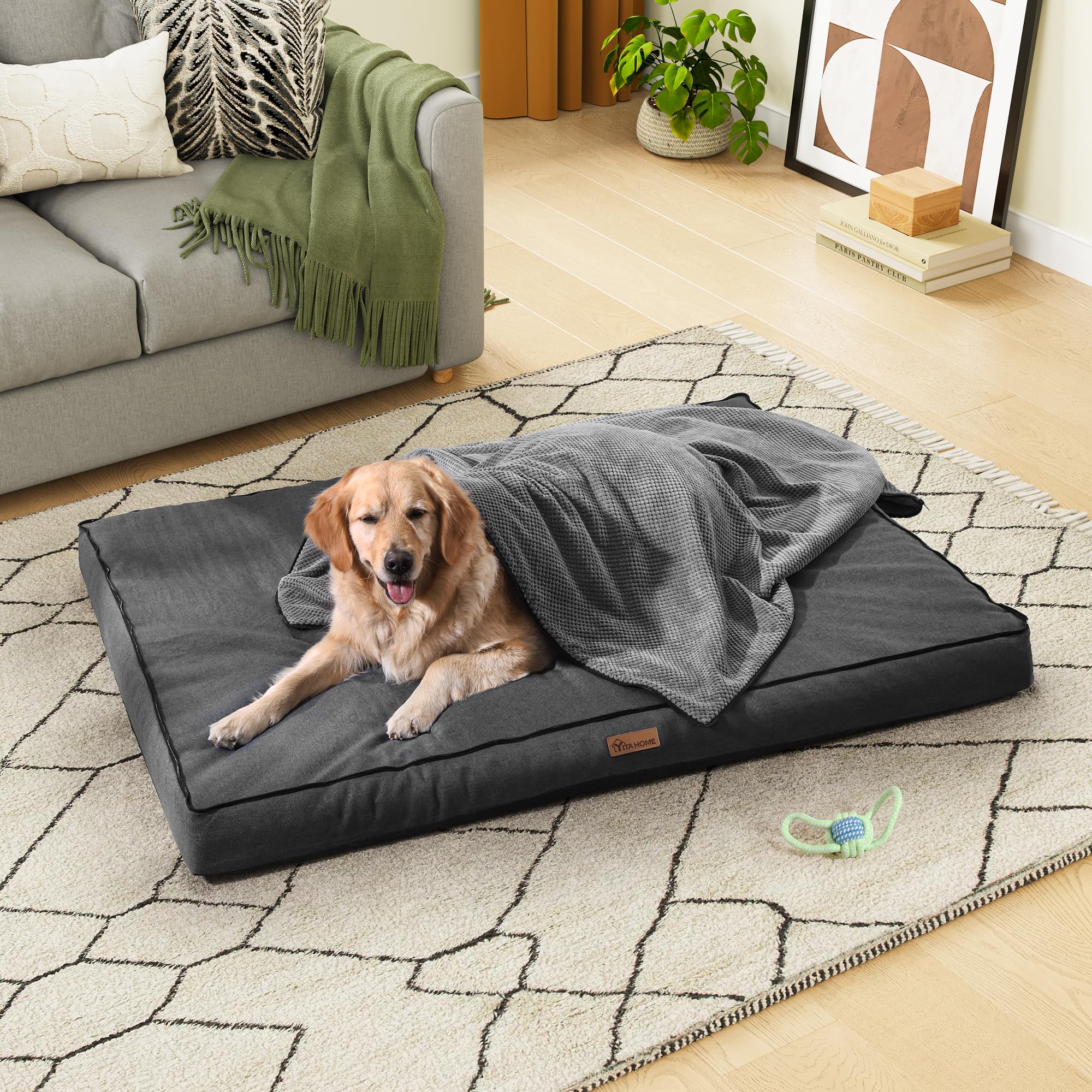 VANKEAN Cuscino Per Cane Impermeabile, Materassino Per Cani Con Rivestimento Sfoderabile E