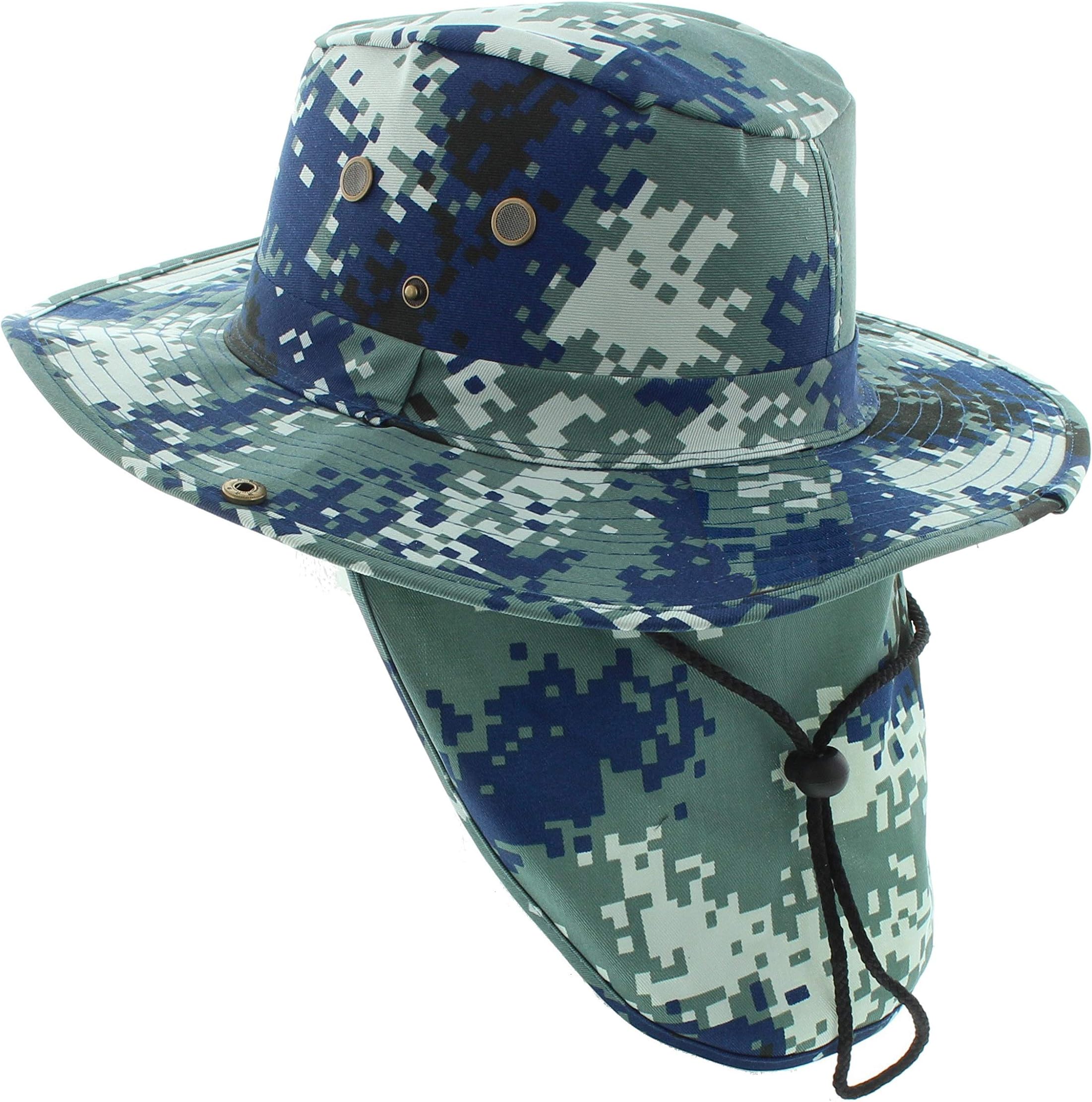 Wide Brim Outdoor Safari Summer Sun Hat with Neck Flap