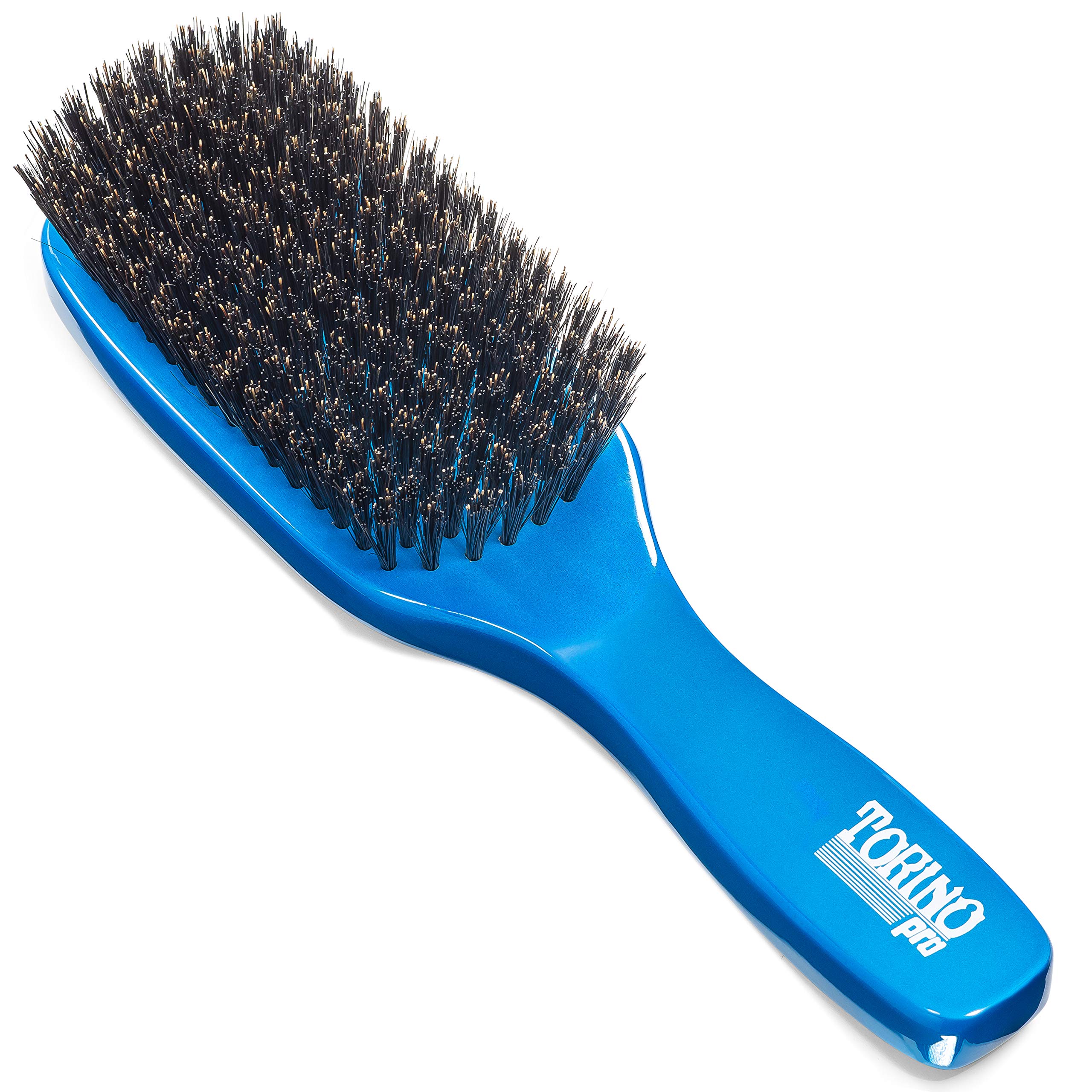 Torino Pro Medium Wave Brush By Brush King - #1850-8 Row Extra Long Bristles- Medium waves brush - Great pull - Great for connections - for 360 waves