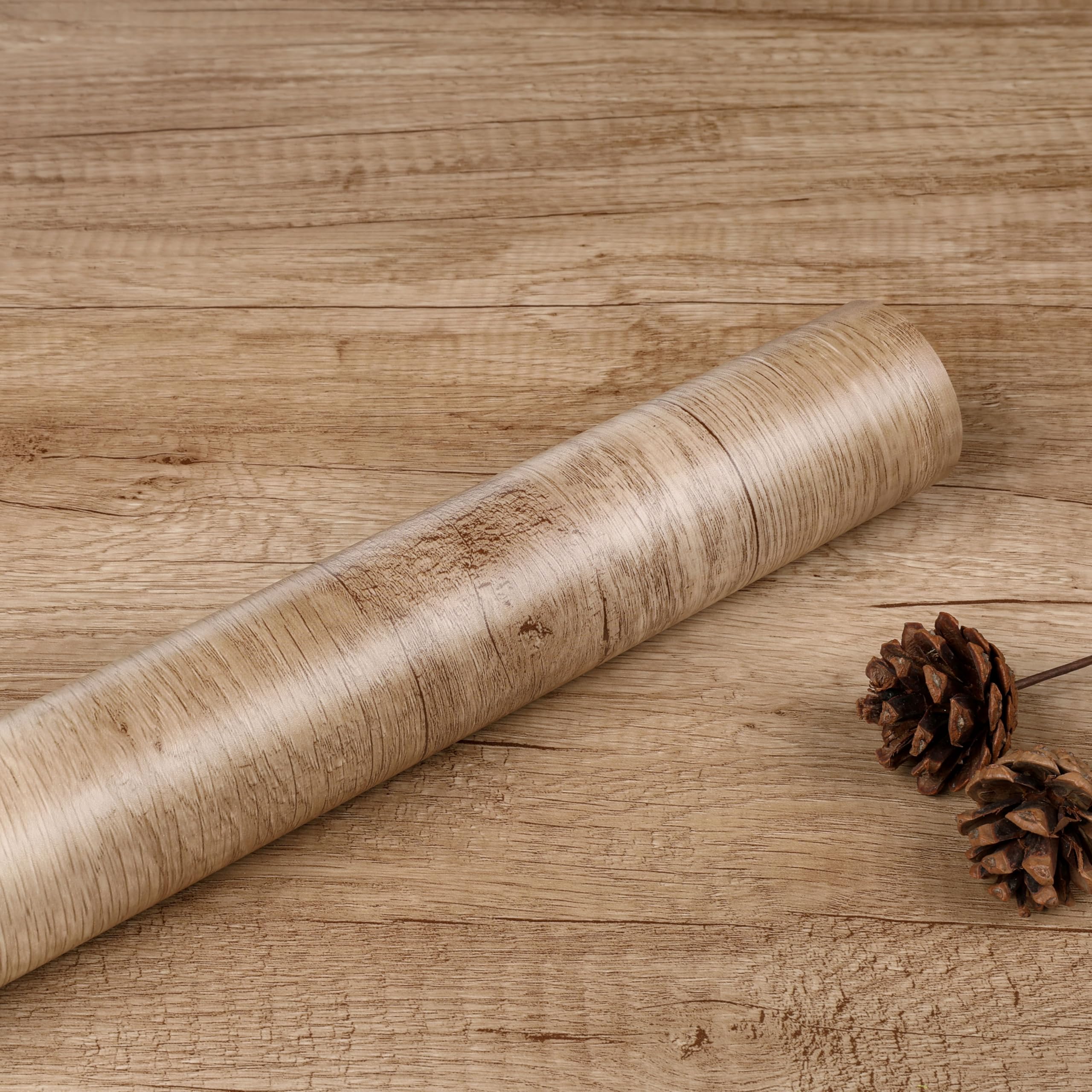 Hode Rouleau Film Papier Adhesif Pour Meuble Bois Cuisine, Vinyle Papier Peint Adhesif Autocollant Effet Bois, Revetement Plan De Travail Cuisine 40×600cm