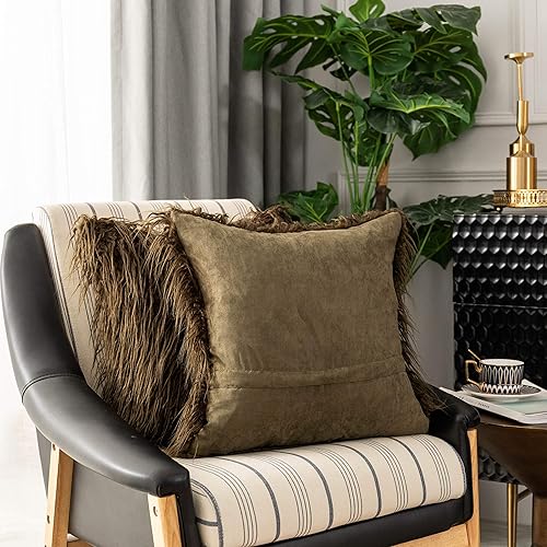 Miniatura 2 de Kevin Textile - Fundas de cojín decorativas, serie de cuero sintético de lujo, para sofá