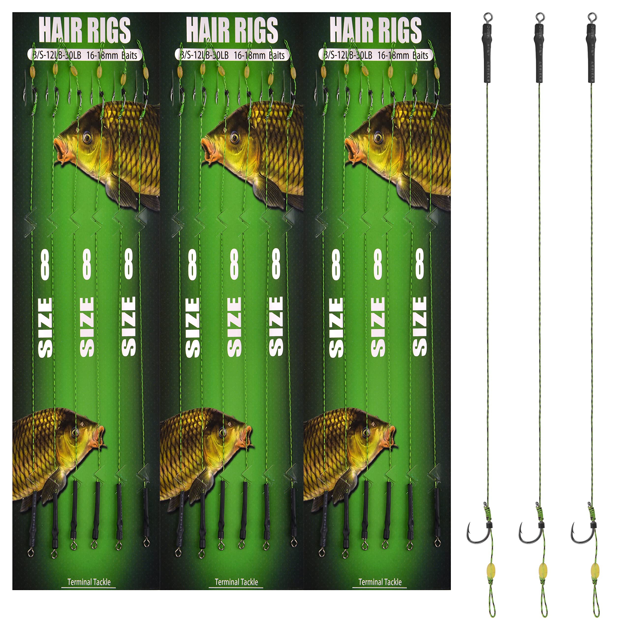 Amazon | 18本組セット 鯉鈎 ボイリーヘアリグ ボイリー仕掛 カープ