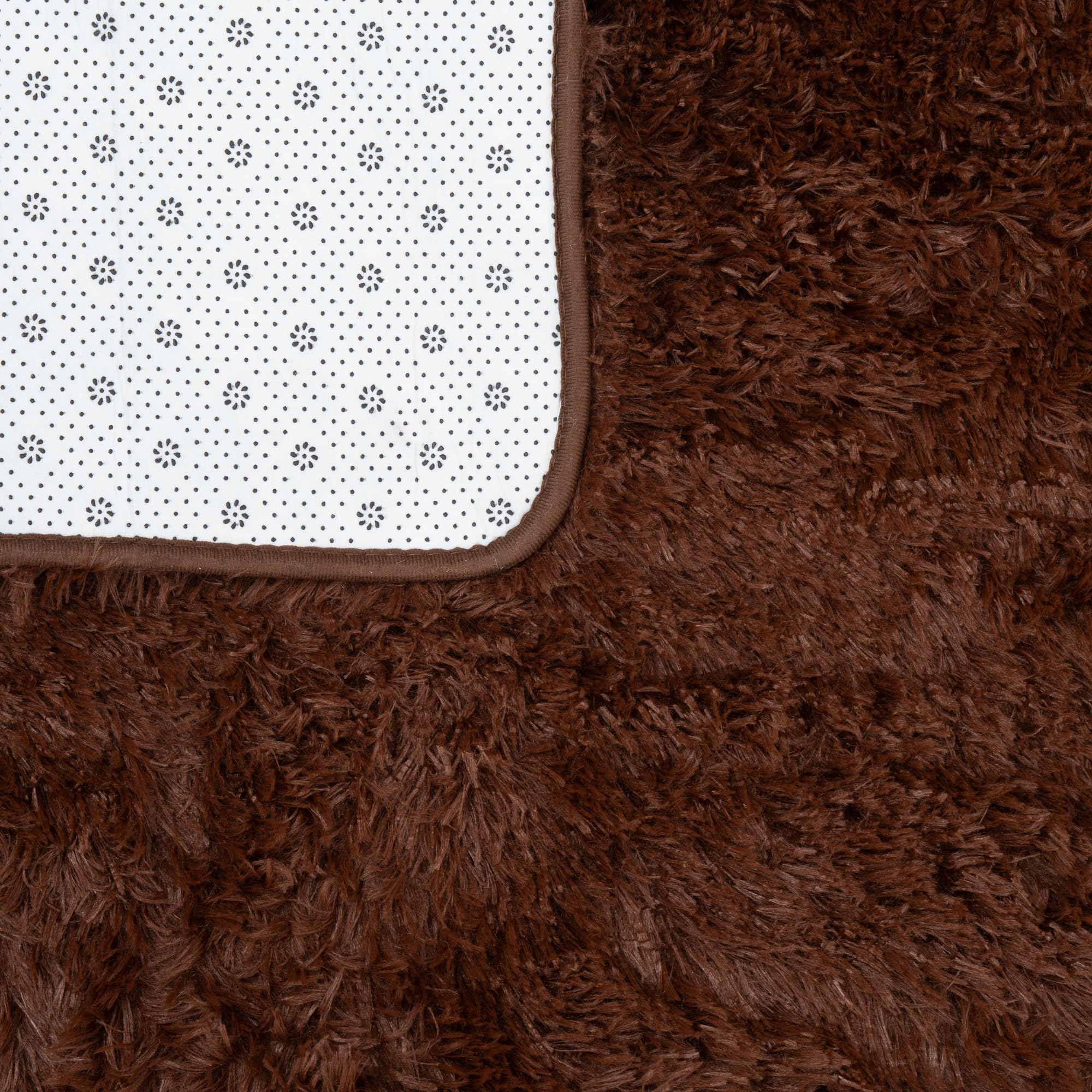 Pergamon Tapis Shaggy Fluffy Marron foncé – Tapis à Poils Longs Extra Doux, Tapis de Salon Moderne, Moelleux et Facile d’Entretien