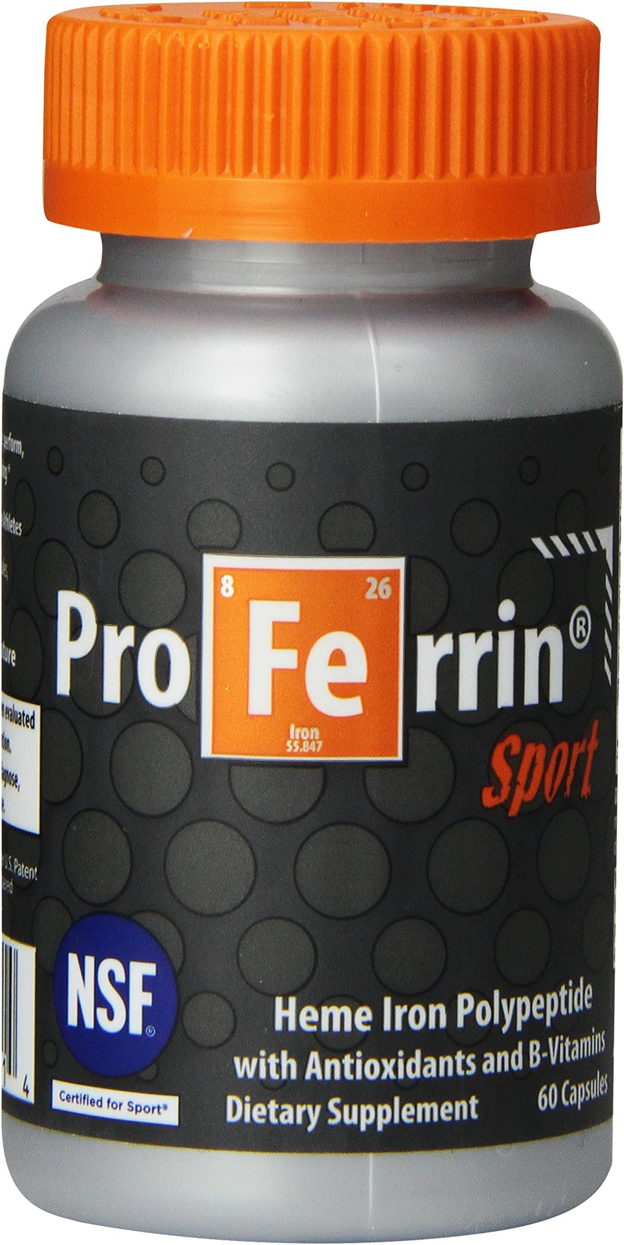 Proferrin Sport Daily Nutritional Supplement Capsules, Orange/Gray, 60 Count