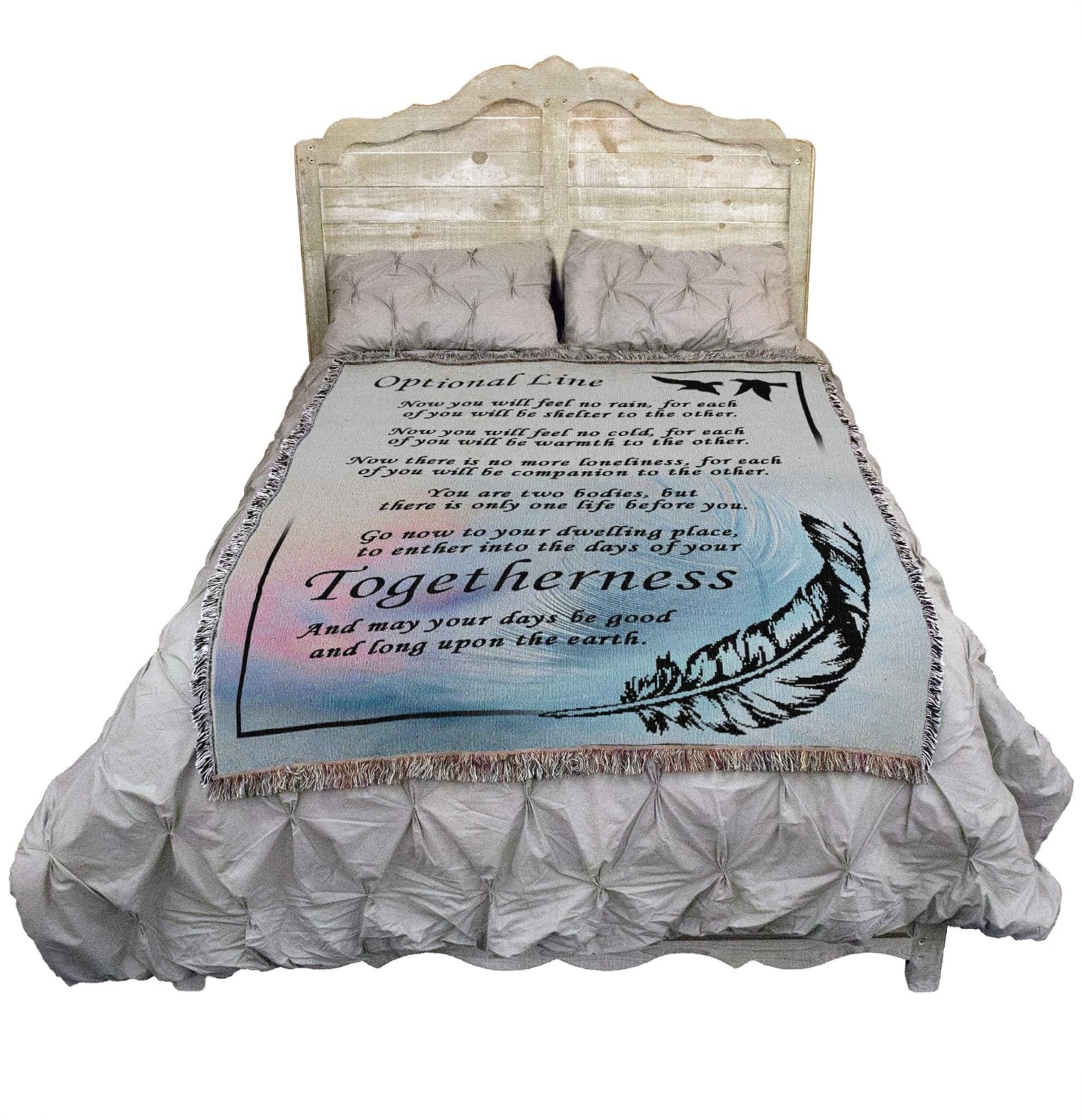 Pure Country Weavers Apache Wedding Prayer Vows Blanket - Personalized - Custom Gift Tapestry Throw Woven from Cotton - Made in the USA (72x54)