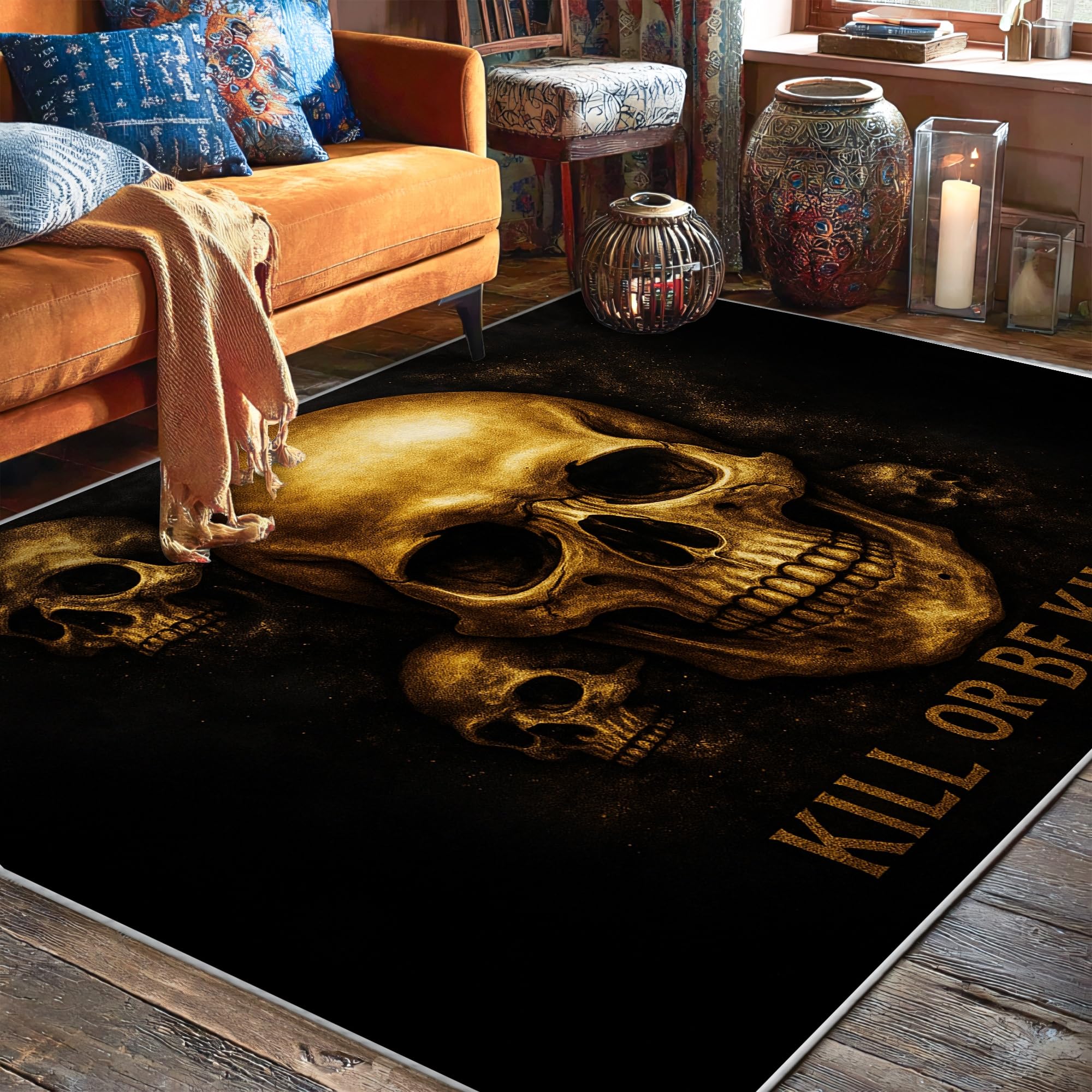 Tapis gothique antidérapant pour créer une ambiance feutrée dans le salon