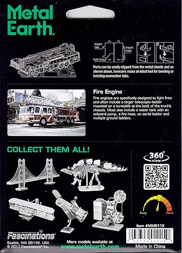 Miniatura 7 de Metal Earth Kit de modelo de metal 3D para camión de bomberos