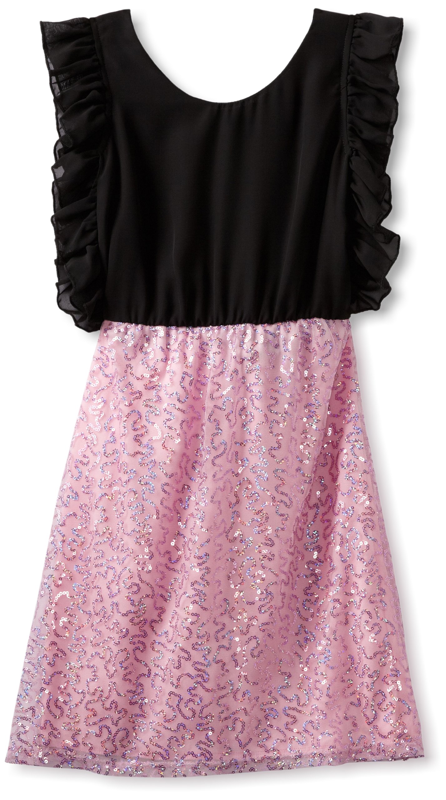 Big Girls' Sequin Skirt And Chiffon Top Dress