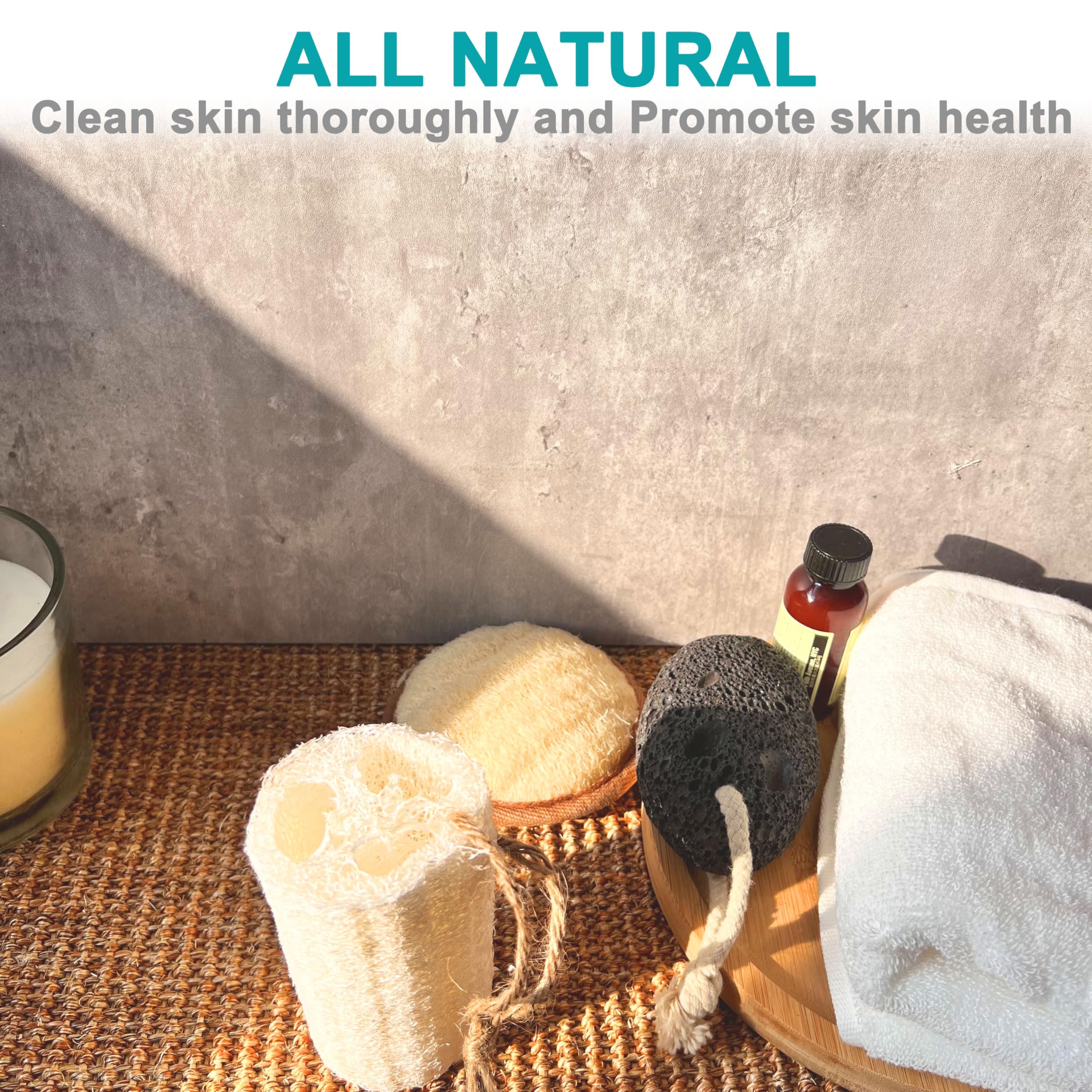 Mr.Cui'shop 24 Stück 10,2 cm 100 % natürlicher Peeling-Luffa-Badeschwamm, ideal für Hautpflege in der Badewanne, Spa oder Dusche, Tiefenreinigung und Belebung Ihrer Haut, entfernt abgestorbene