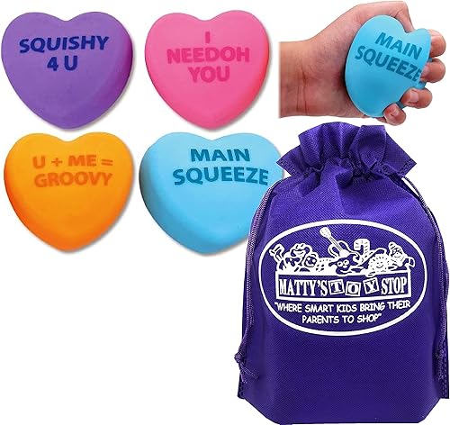 Schylling Nee Doh Squeeze Hearts Heart Strings Groovy Squishy Squeezy elástico regalo para tu apretón principal paquete completo de regalo con