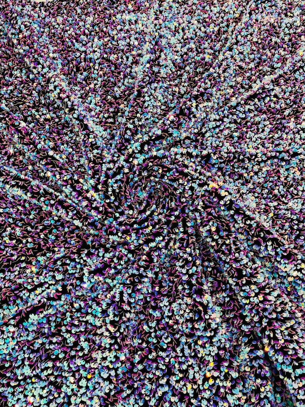 New Creations Fabric & Foam Inc, 54" Stretch Velvet with Luxury Sequins All Over 5mm Shining Sequins 2-Way Stretch (Orange, 1 Yard)