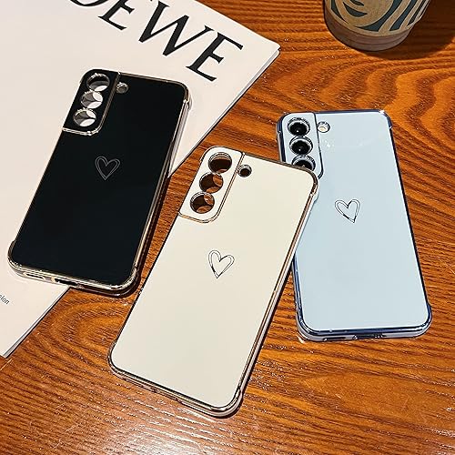 Miniatura 8 de ZTOFERA Funda diseñada para Samsung Galaxy S21 Plus 5G, bonito borde chapado con patrón de corazones de amor con protección para lente de cámara,