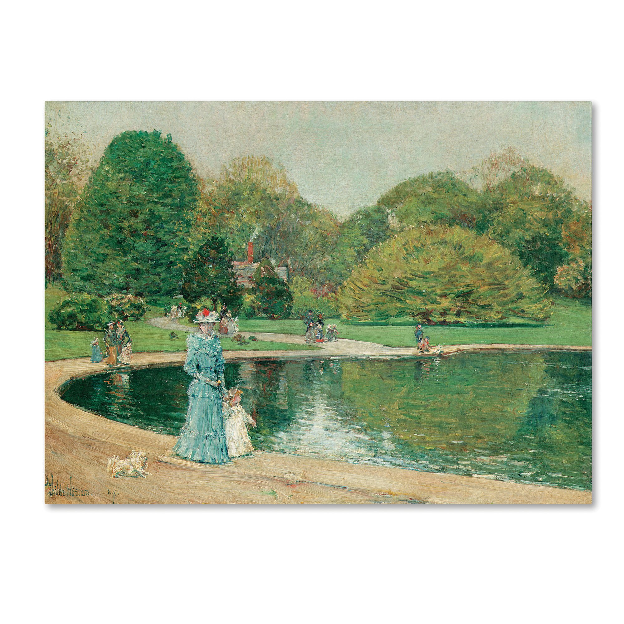 Central Park Artwork by Childe Hassam, 14 by 19-Inch Canvas Wall Art