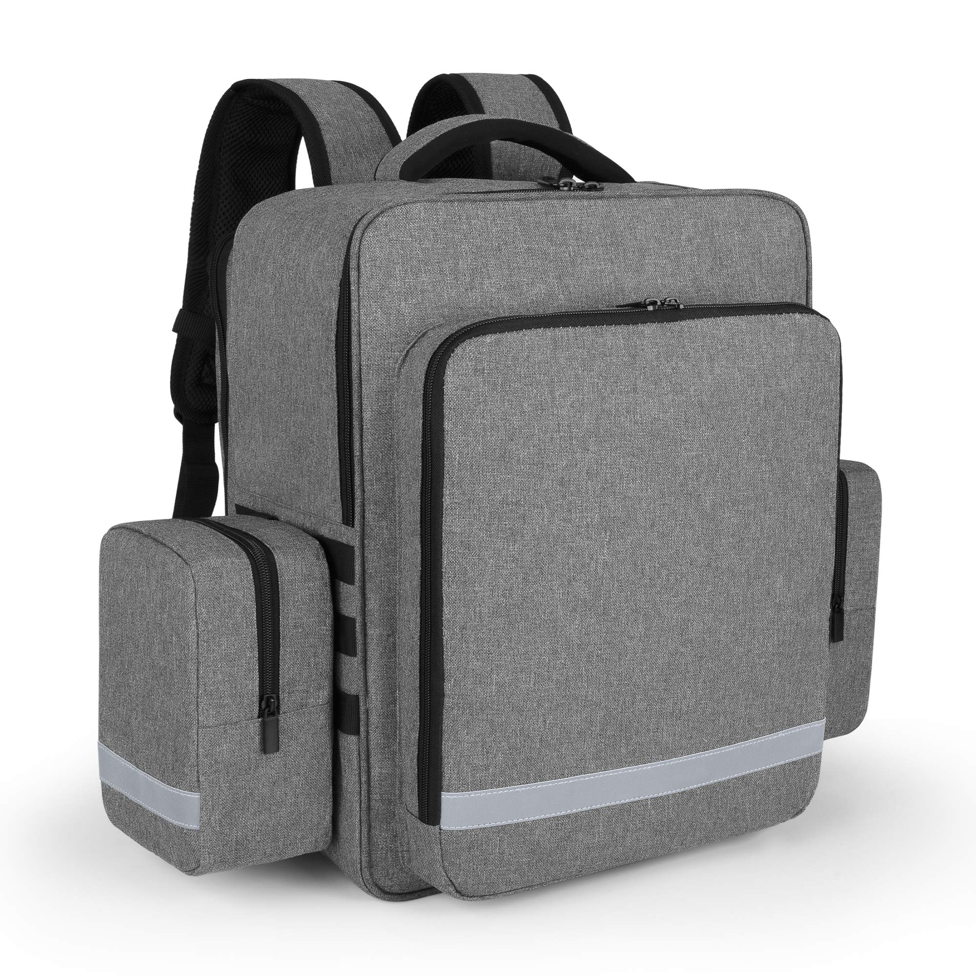 Trunab Emergency Medical Backpack Empty, EMT Camping Molle Bag, Grey