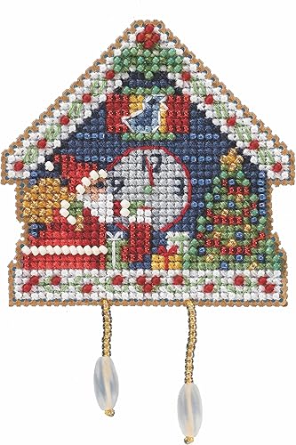 Mill Hill Kit de adorno de punto de cruz con cuentas de reloj de cuco 2022 vacaciones de invierno MH182235