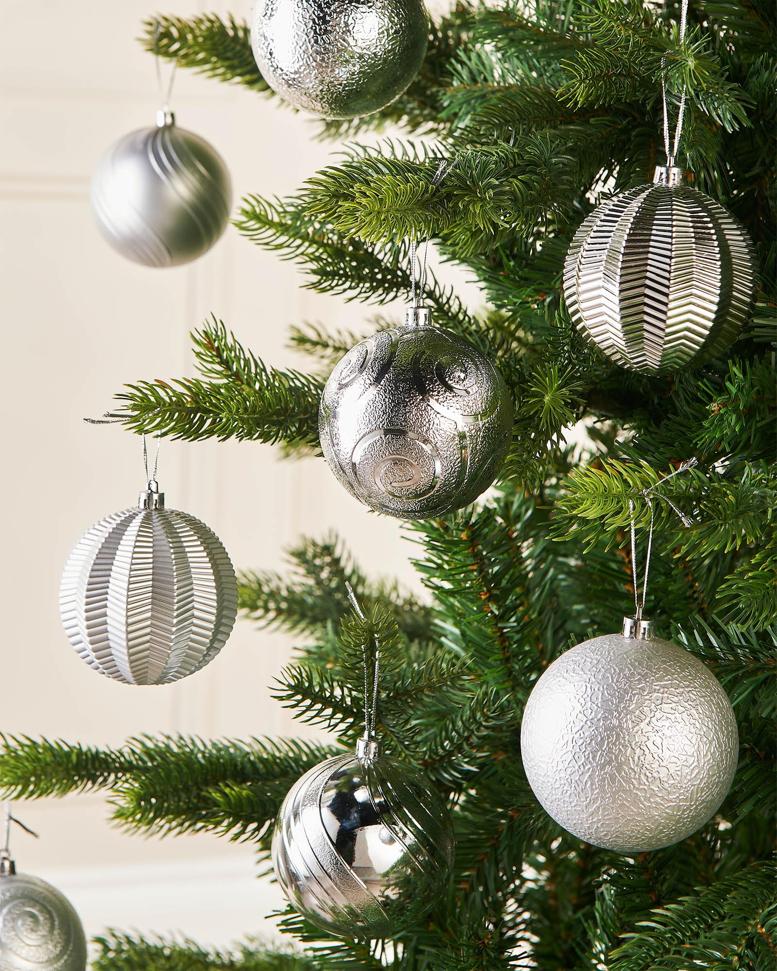 Silver Shatterproof Baubles
