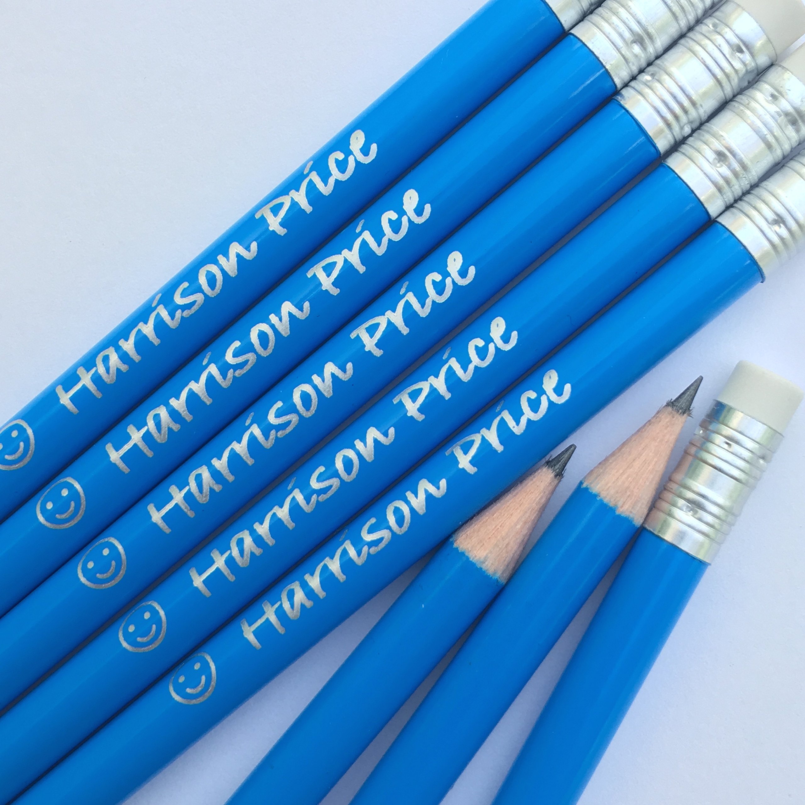 12 HB Round Graphite Pencils Personalised with Name Premium Quality German Made Pencils (Ocean - Round) โ image 1
