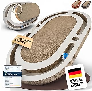 PAWZONE Scratching Board [72 x 45 cm] Can be Used on Both Sides + Cardboard Interchangeable [Includes Cat Toy] High-Quality XXL Scratching Cardboard in Sturdy MDF - Scratching Mat Scratching Furniture product image