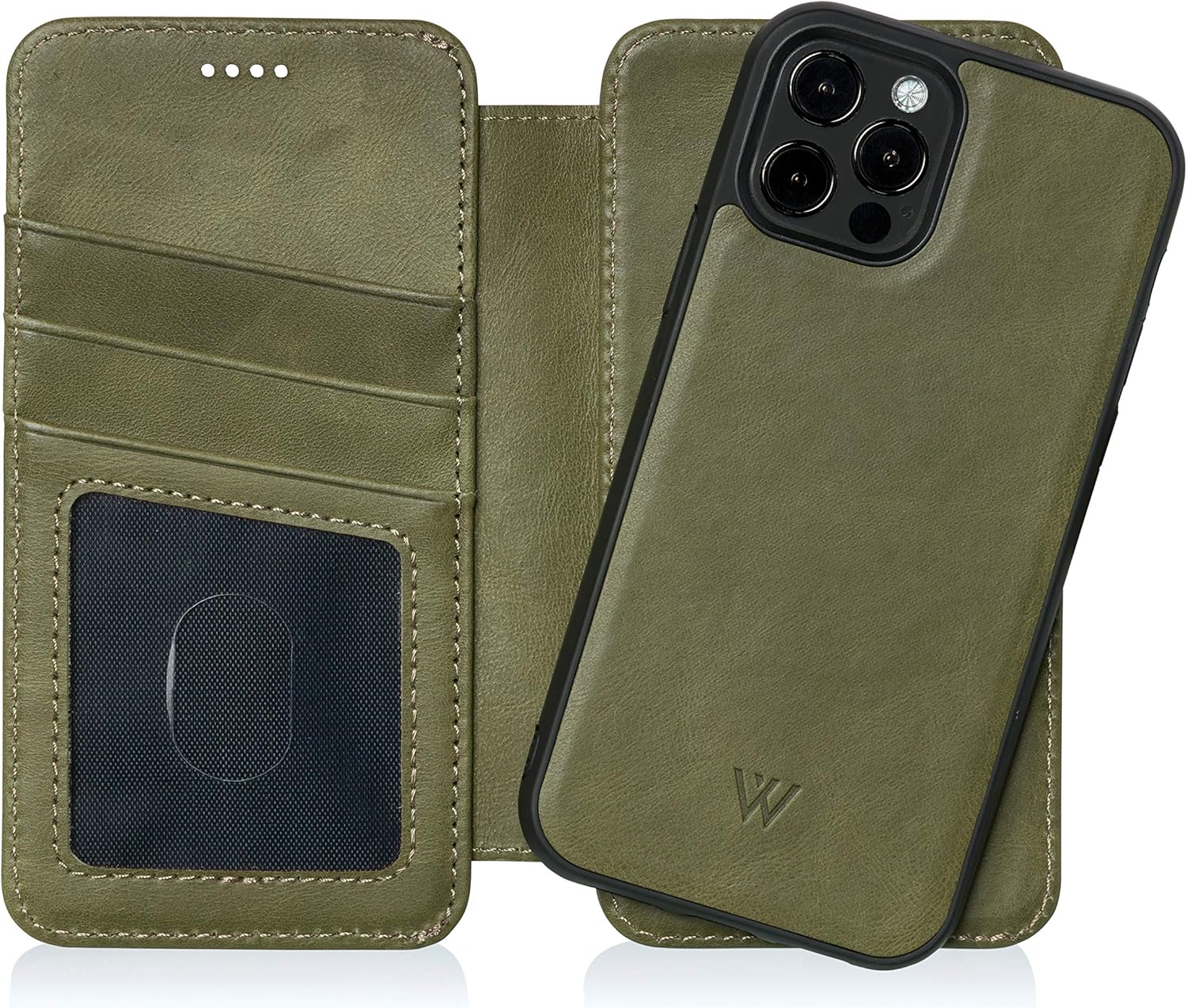 Iphone 11 pro max wallet case wireless charging compatible Clearance