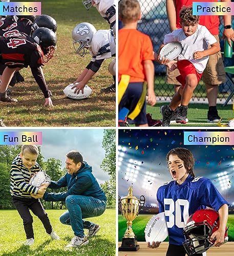 Miniatura 3 de Football Premium Boy and Girl Official Match Ball with Reflective Iridescent Rainbow Hex Pattern, Durable Indoor, Outdoor, Training Practice Game