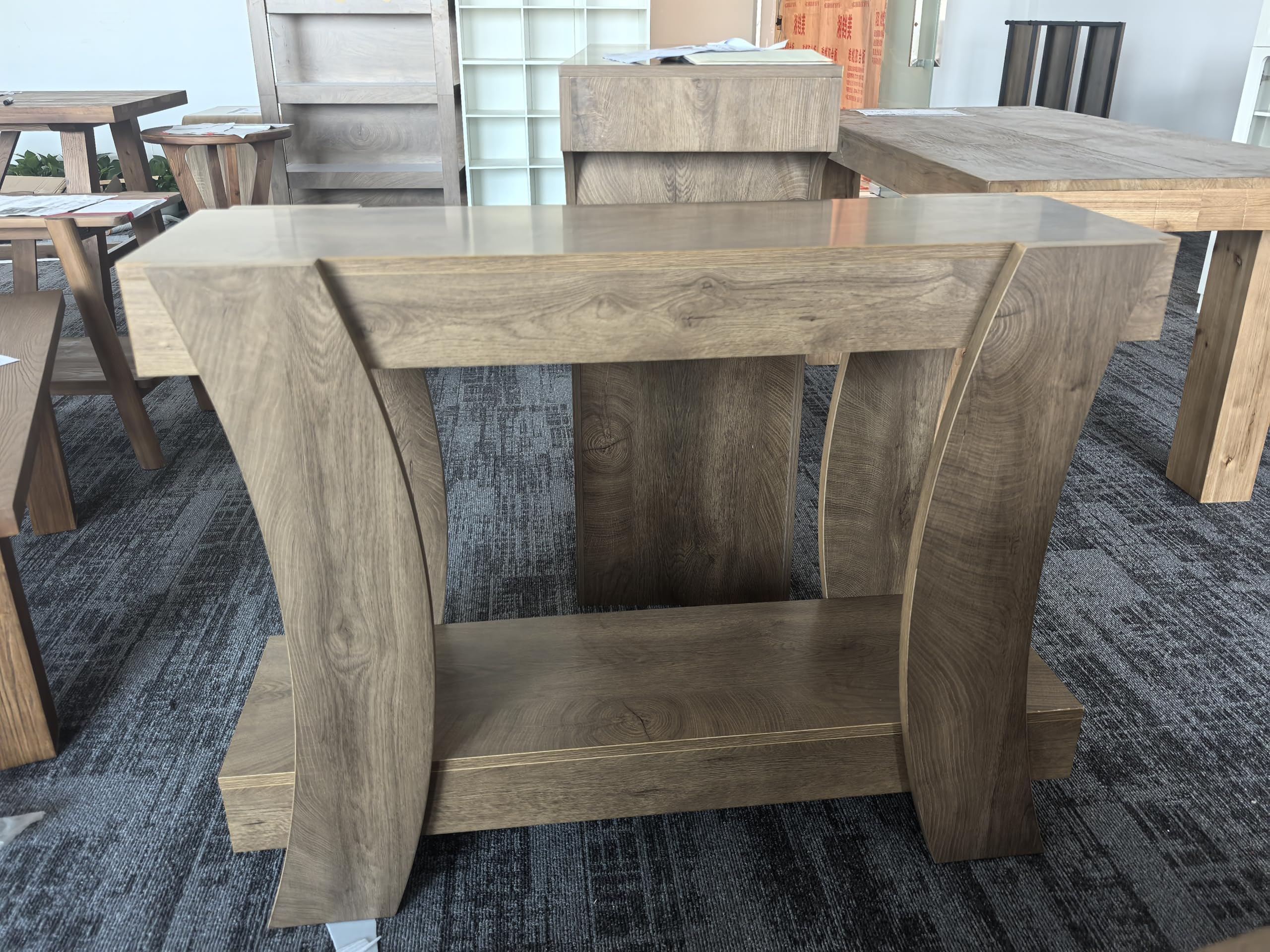 Tribesigns Mesa consola de 120 cm con espacio de almacenamiento, mesa de pasillo de 2 niveles con estante