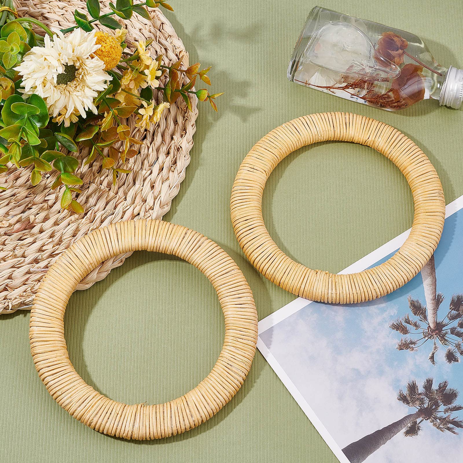 Manici Per Borsa In Legno - 2 Pezzi Da 3,46 Pollici Per Borse All'Uncinetto, Macram&egrave; O Paglia