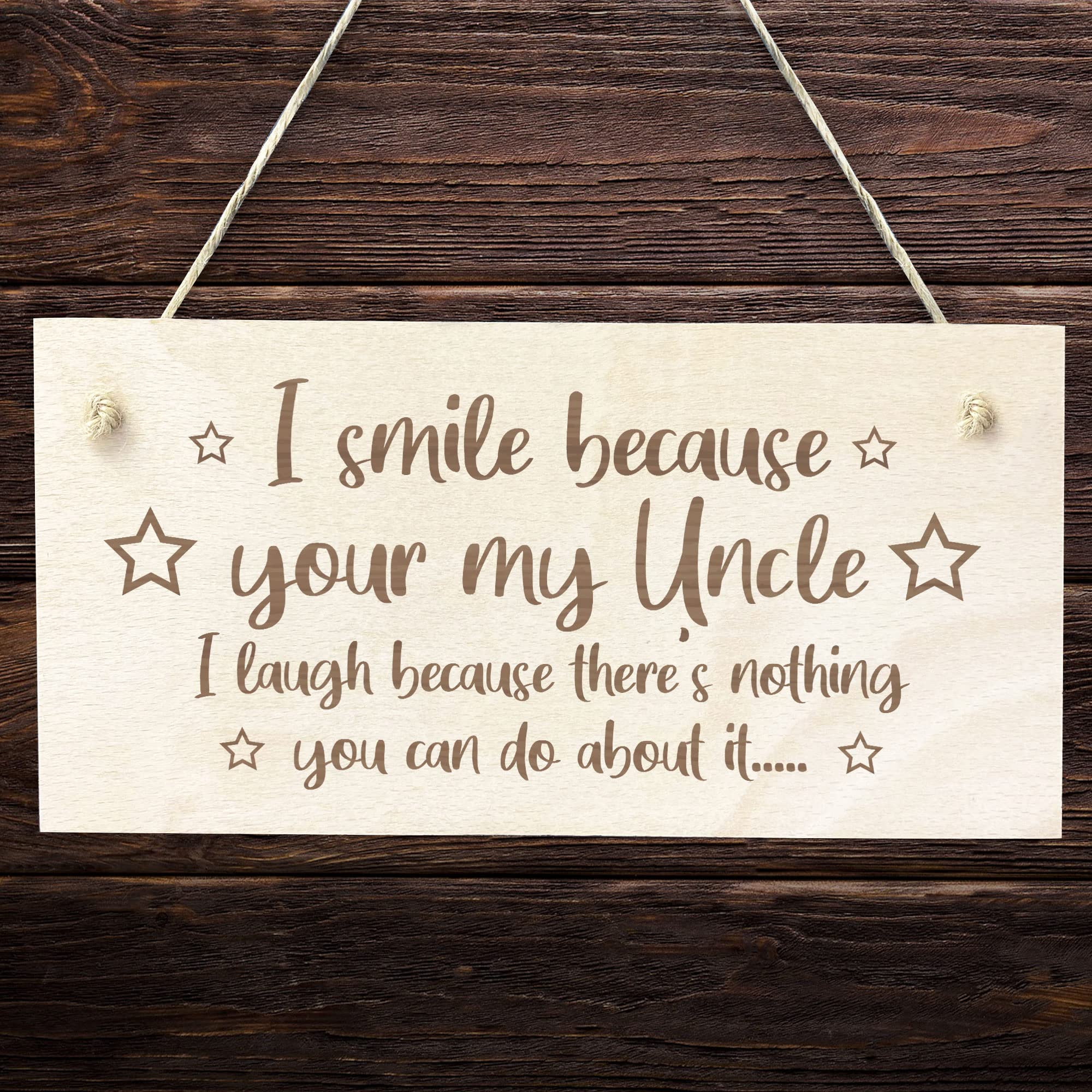 Red Ocean Novelty Uncle Gifts For Birthday Christmas Funny Wood Sign Gift For Uncle Gift For Him