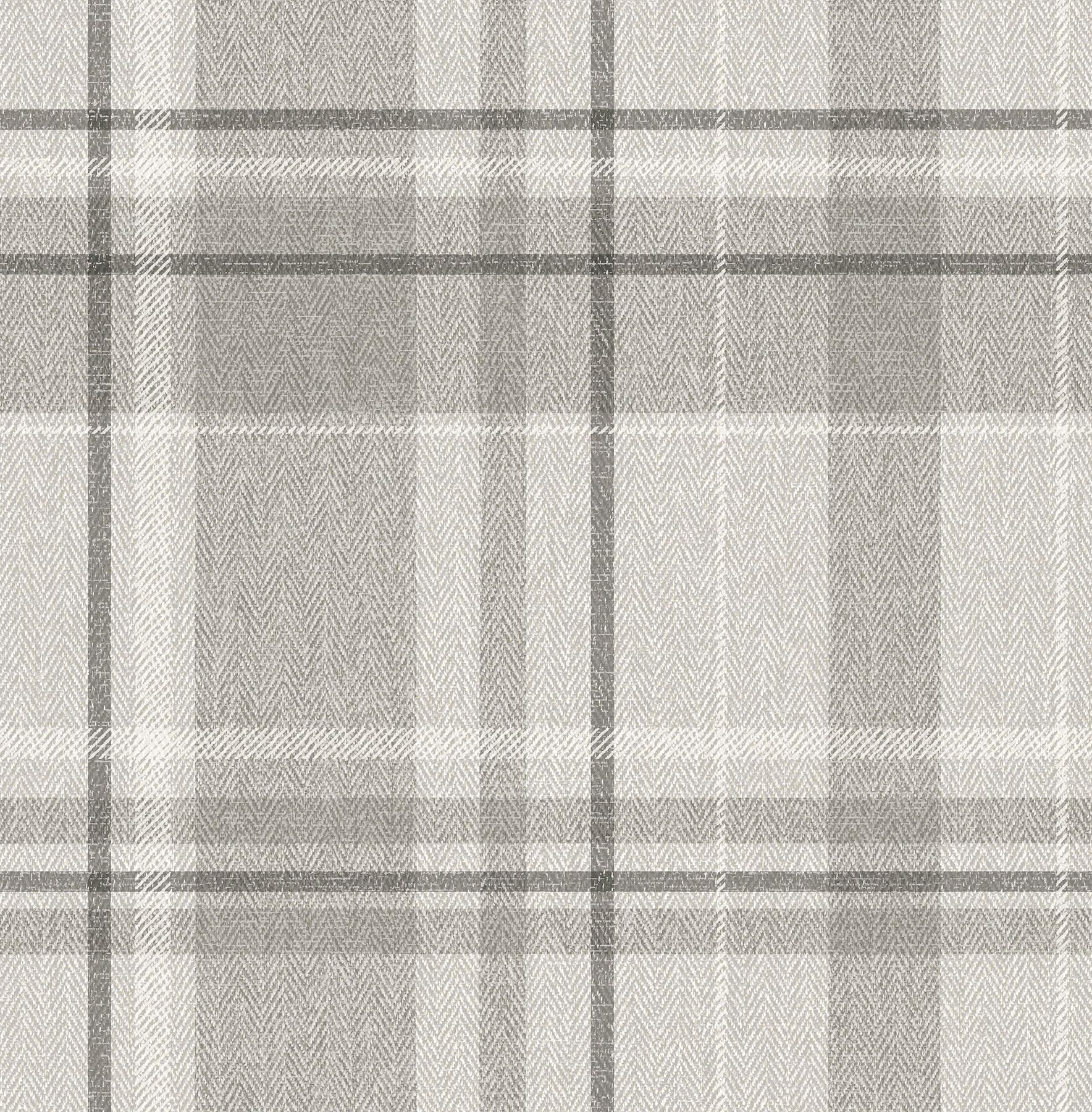 Crown Harris Check Soft Grey Wallpaper