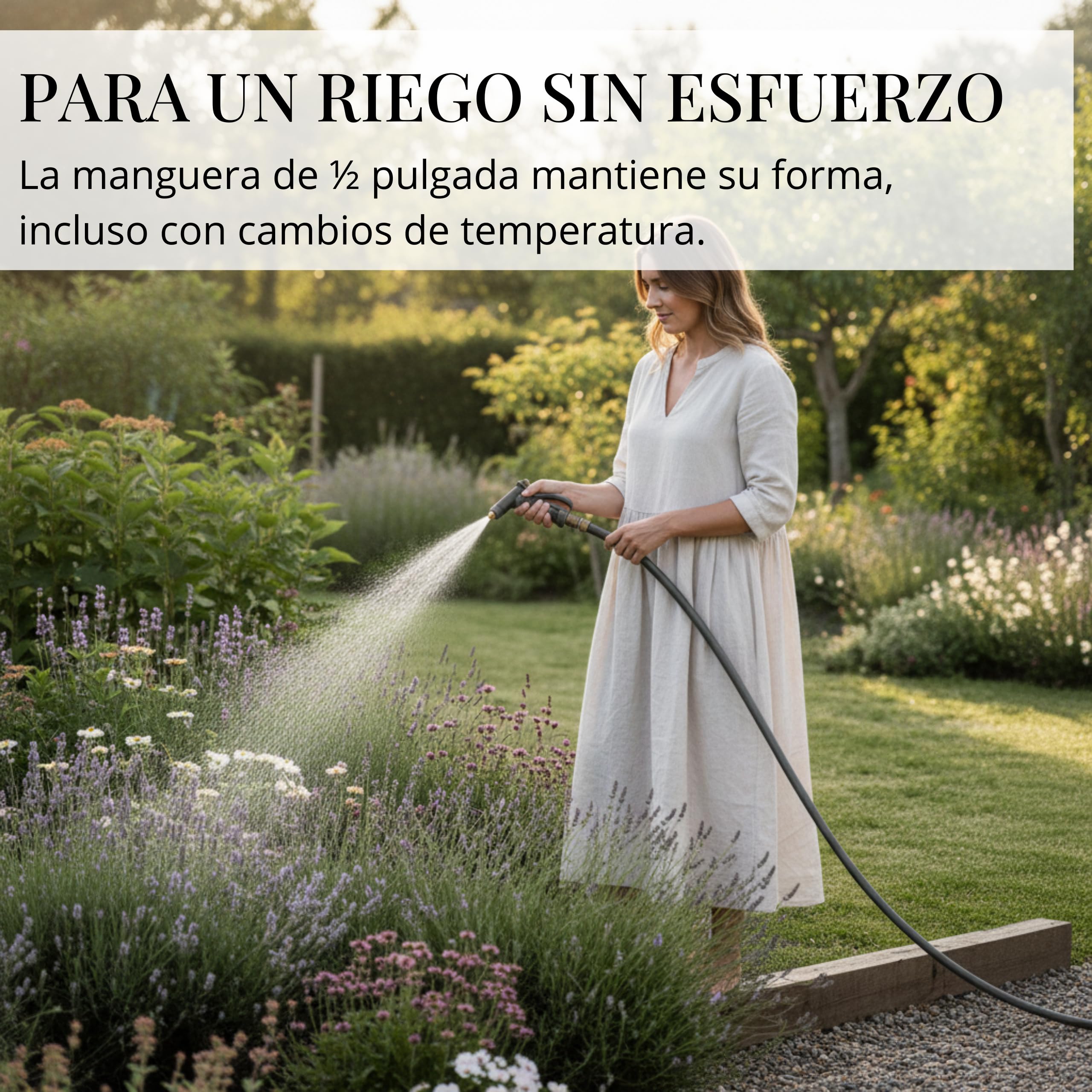 LIVLIG Manguera Jardin 30m – Manguera de Riego Flexible, 60% Reciclado, Resistente UV, Antitorcion, 1/2 Pulgada, Anthracite