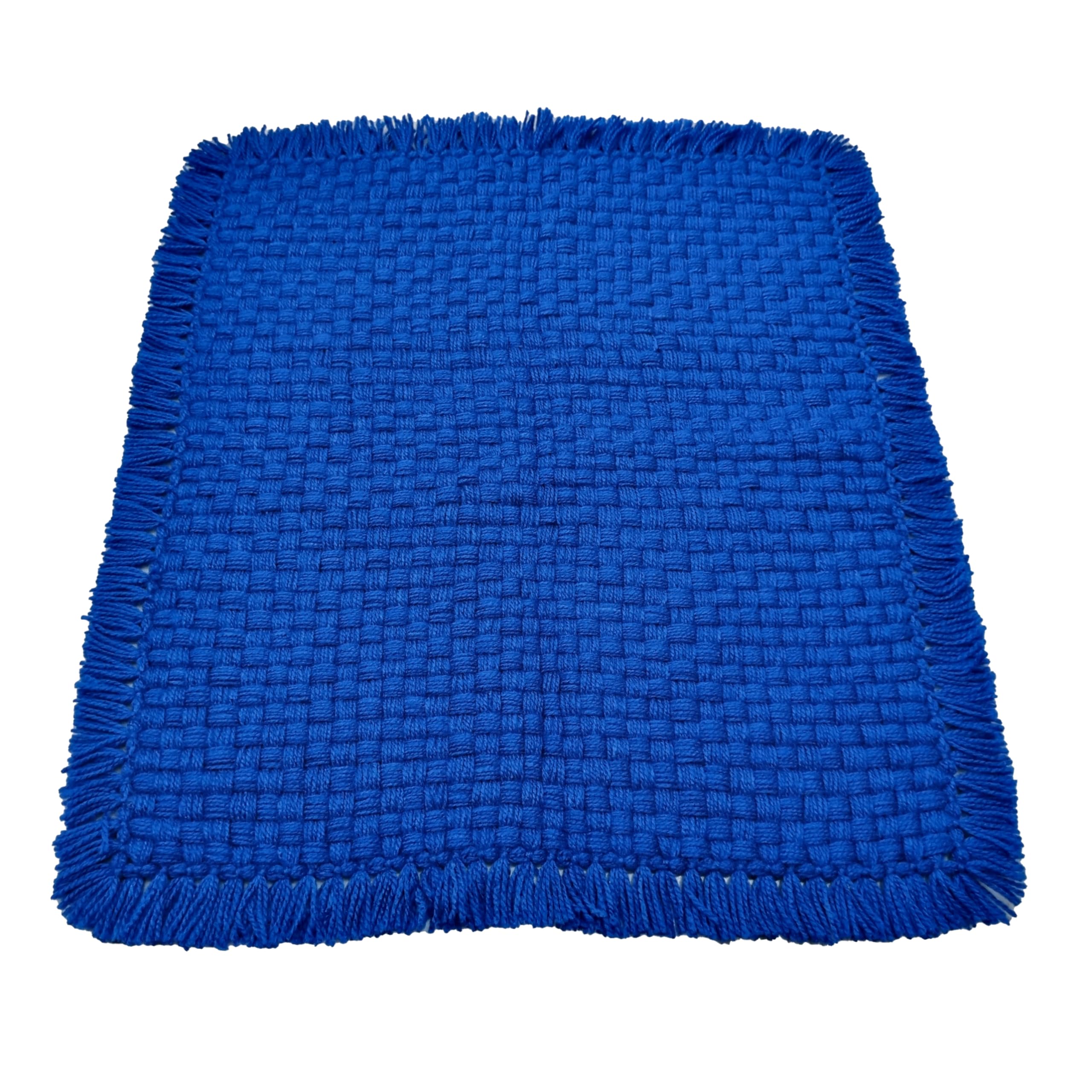 Jaipur Woollen Handicraft Microfiber Woollen Pooja Aasan, Soft, Comfy, Attractive Handmade Meditation Rug Blue (24 x 21 Inch)-picture-12