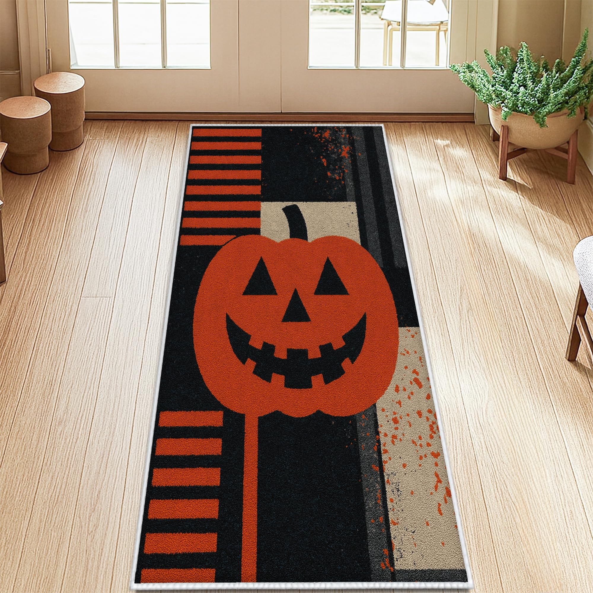 Tapis antidérapant Halloween orange 0,6x1,5m idéal pour sécuriser la cuisine
