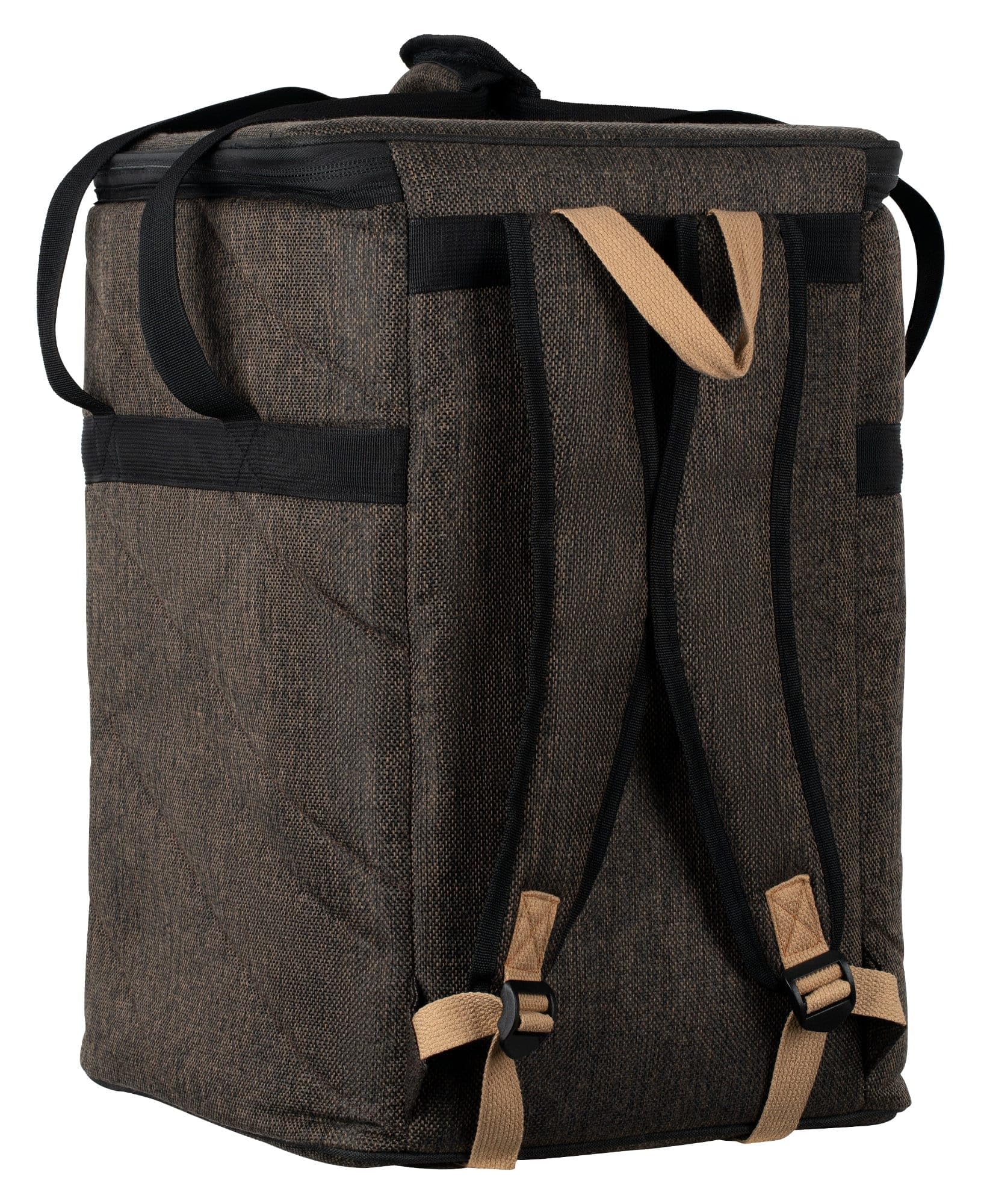 Ortega Guitars Housse Premium Cajon – Housse pour Cajon – 34,3 x 45 x 34,3 cm – Avec Poignée de Transport et Bretelles Sac à Dos – Toile et Coton, Mocca (OGBCJ-MO)
