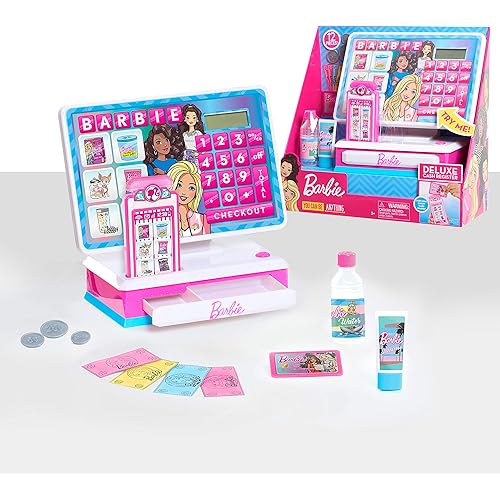 Barbie Deluxe Cash Register with Sounds, 12-pieces, by Just Play