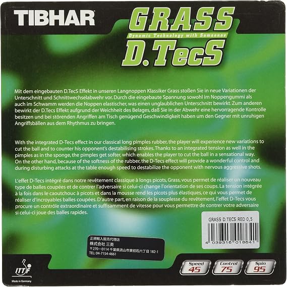 Tibhar Table Tennis Rubber Glass D-Tex High Tension Grain Height