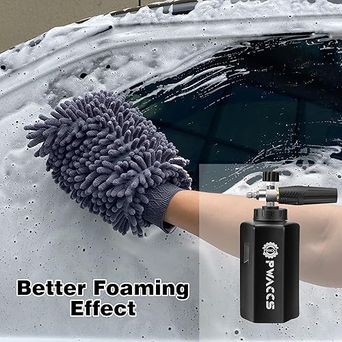 Miniatura 3 de PWACCS Pistola de Espuma para Lavadora a Presión, Pistola de Lavado a Presión Corta, Cañón de Espuma para Kit de Lavado de Autos con Conector Rápido