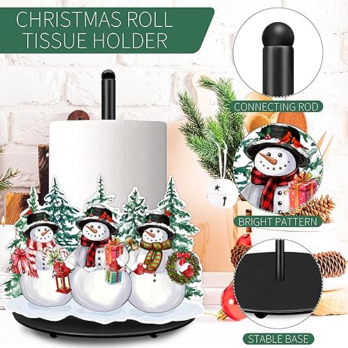 Miniatura 10 de Toallero de papel de Navidad, grande, gnomo de Navidad, accesorios de decoración de cocina, soporte de toalla de papel de metal, soporte de Navidad