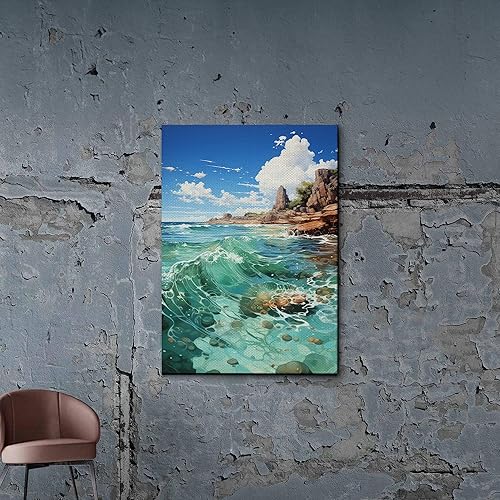 Home decoration, Watercolor Sea Turtle Canvas Wall Art, Sea Turtle Canvas Print, Nautical Coastal Canvas Wall Art, Nature Canvas Art, animal