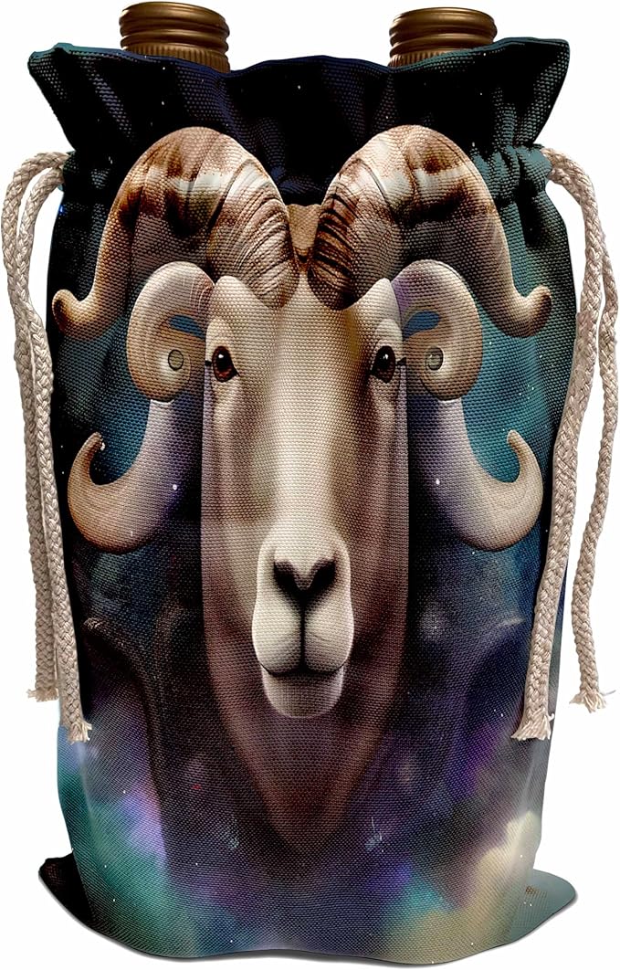 3dRose A dreamy looking ram that can represent the Aries sign. - Wine Bags (wbg-382011-1)