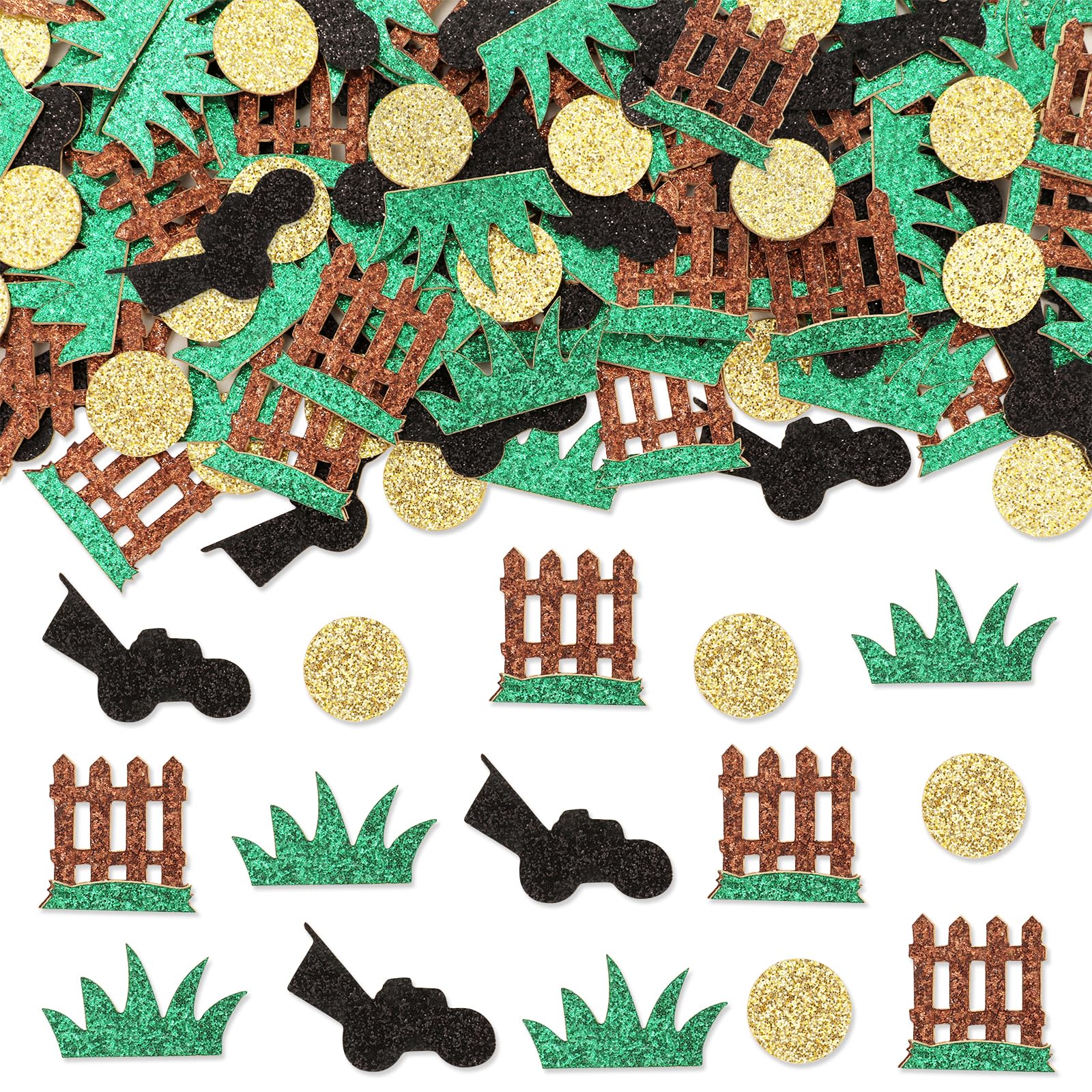 Sursurprise Lawnmower Birthday Party Decorations, 200Pcs Lawnmower Confetti Glitter for Table, Lawnmower Farmyard Farm Tractor Birthday Party Supplies