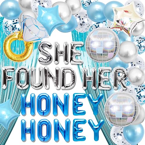 Miniatura 1 de JeVenis Globos de letrero de miel con texto en inglés "She Found Her Honey Honey Sign", decoraciones para despedida de soltera, decoraciones retro