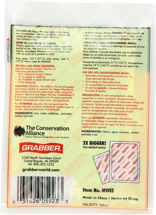 Grabber Mega Warmers, 18+ Hours Maximum Heat- 1 Count, 1.9 Ounce