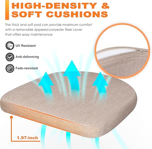 Miniatura 5 de NUU GARDEN Juego de 2 mesas y sillas de bistró, juego de patio de conversación de cuerda tejida, juego de aluminio para todo tipo de clima, juego de