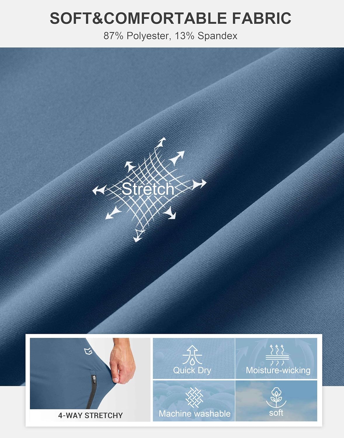 G Gradual Men's Joggers with Zipper Pockets Athletic Workout Running Track Pants Stretch Gym Sweatpants for Men - Image 6