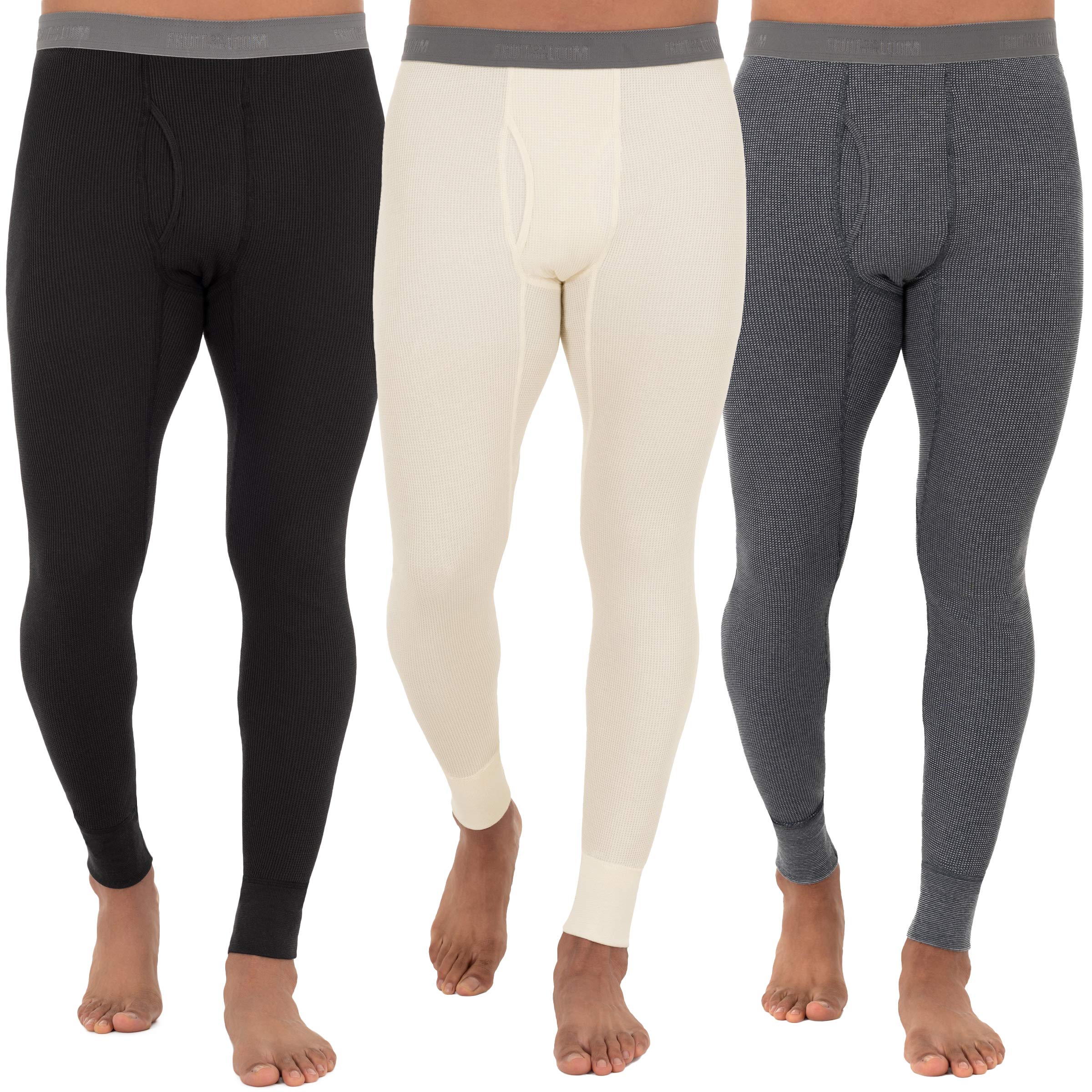 Fruit of The Loom Herren-Thermounterhose aus recyceltem Premium-Waffelmuster, Lange Unterhose, Klein