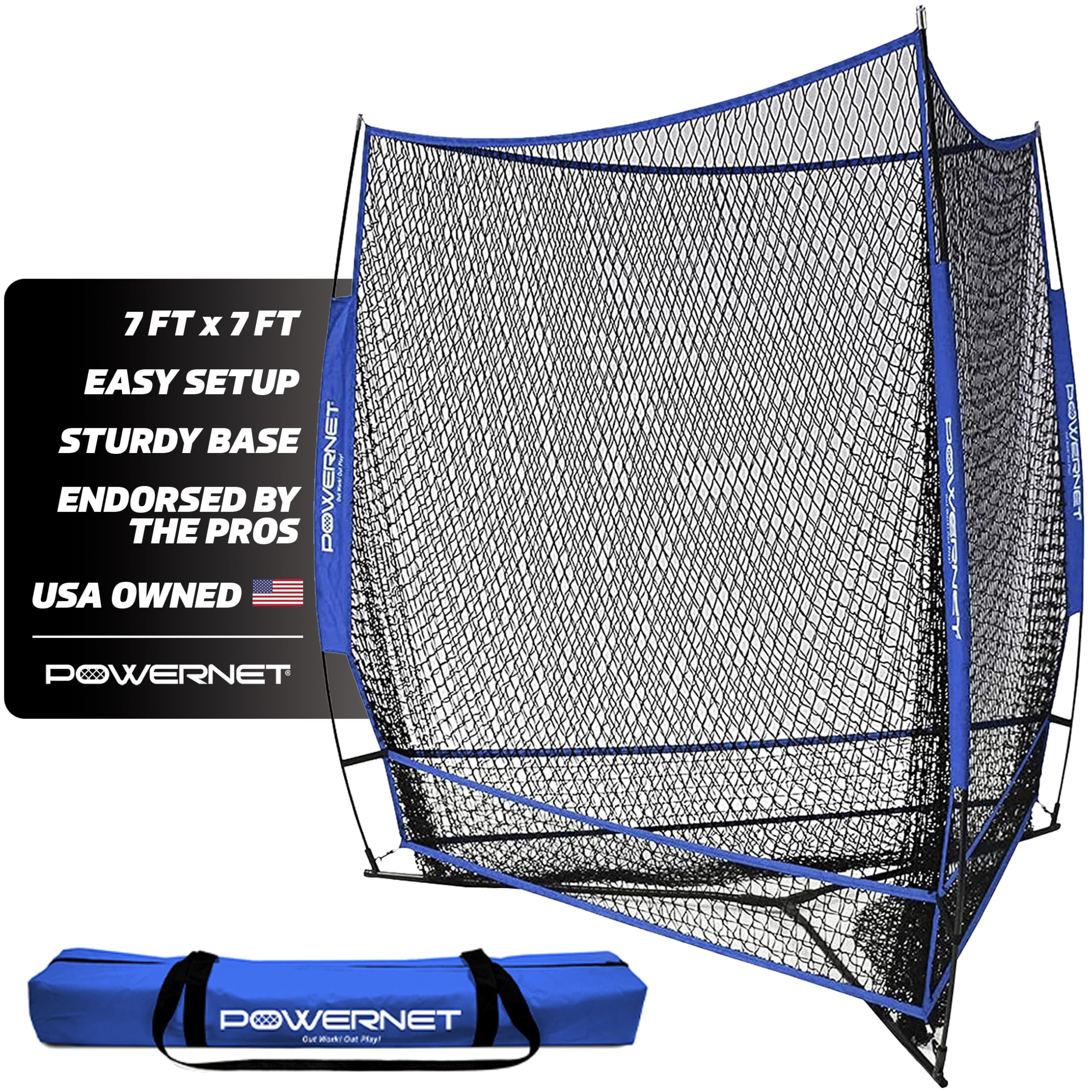 Snapklik.com : PowerNet Triple Threat Baseball Net, 3 Way 7 X 7 Batting ...
