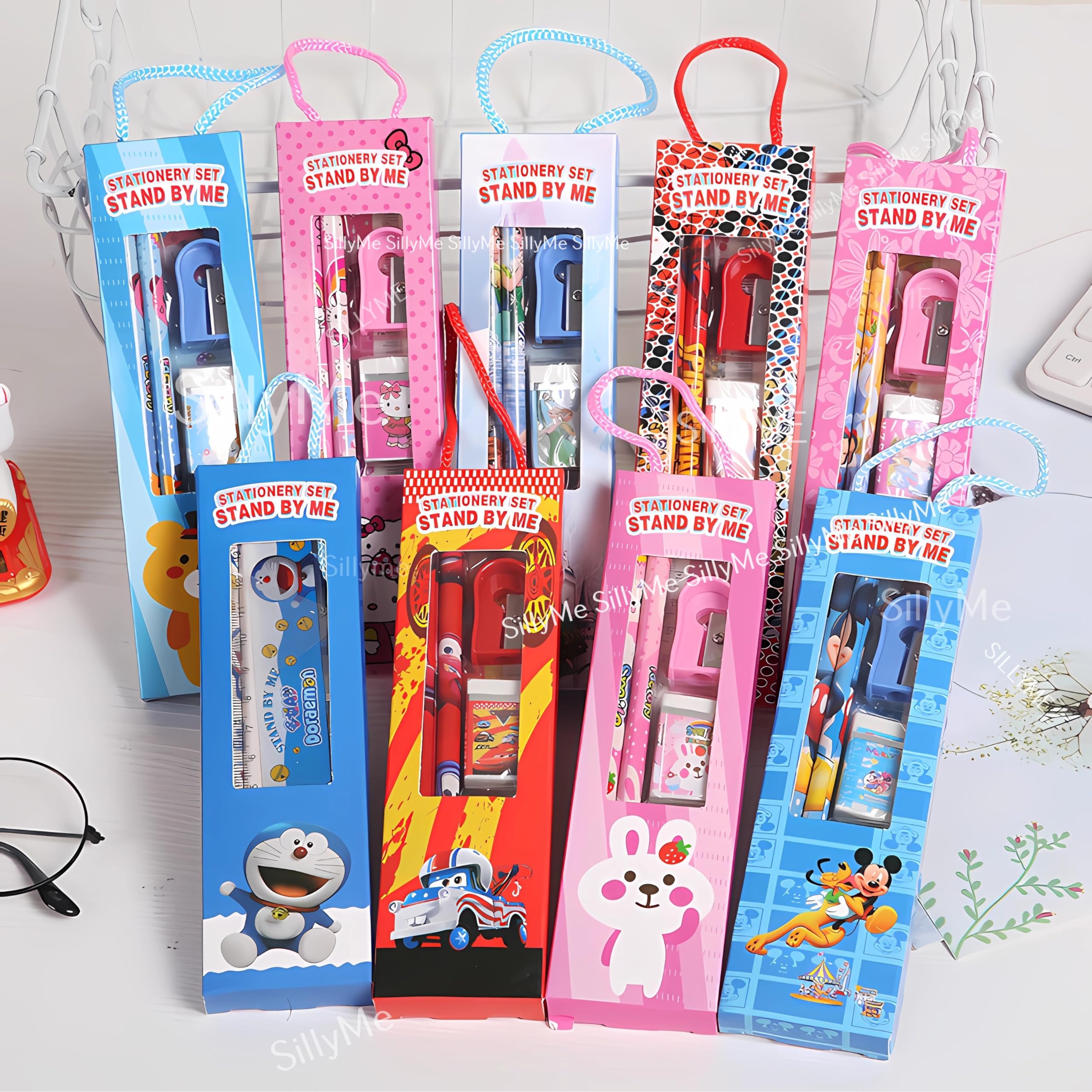 12pcs Stationery Set for Return Gifts Birthday Party for kids - Pencil , scale , eraser - Best Birthday Return Gifts for Kids in Bulk - Return gift for kids birthday Age 6-10 6-12 3 4 5 6 7 8 12 2