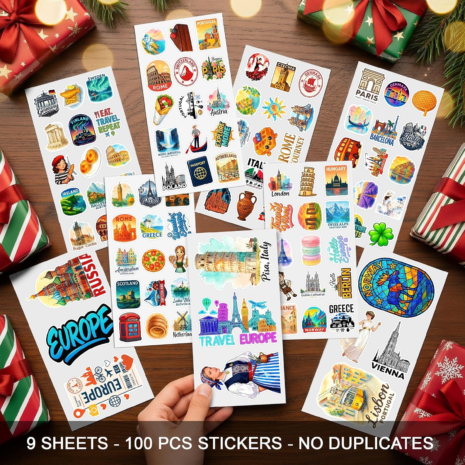 100 Pcs Europe Travel Stickers for Map Adults Teens European Cities image 3